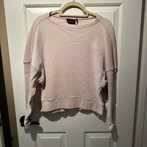 Out From Under Light Pink Crew Neck Waffle Sweatshirt . Size medium